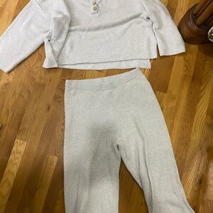 Free People Cream Lounge Set